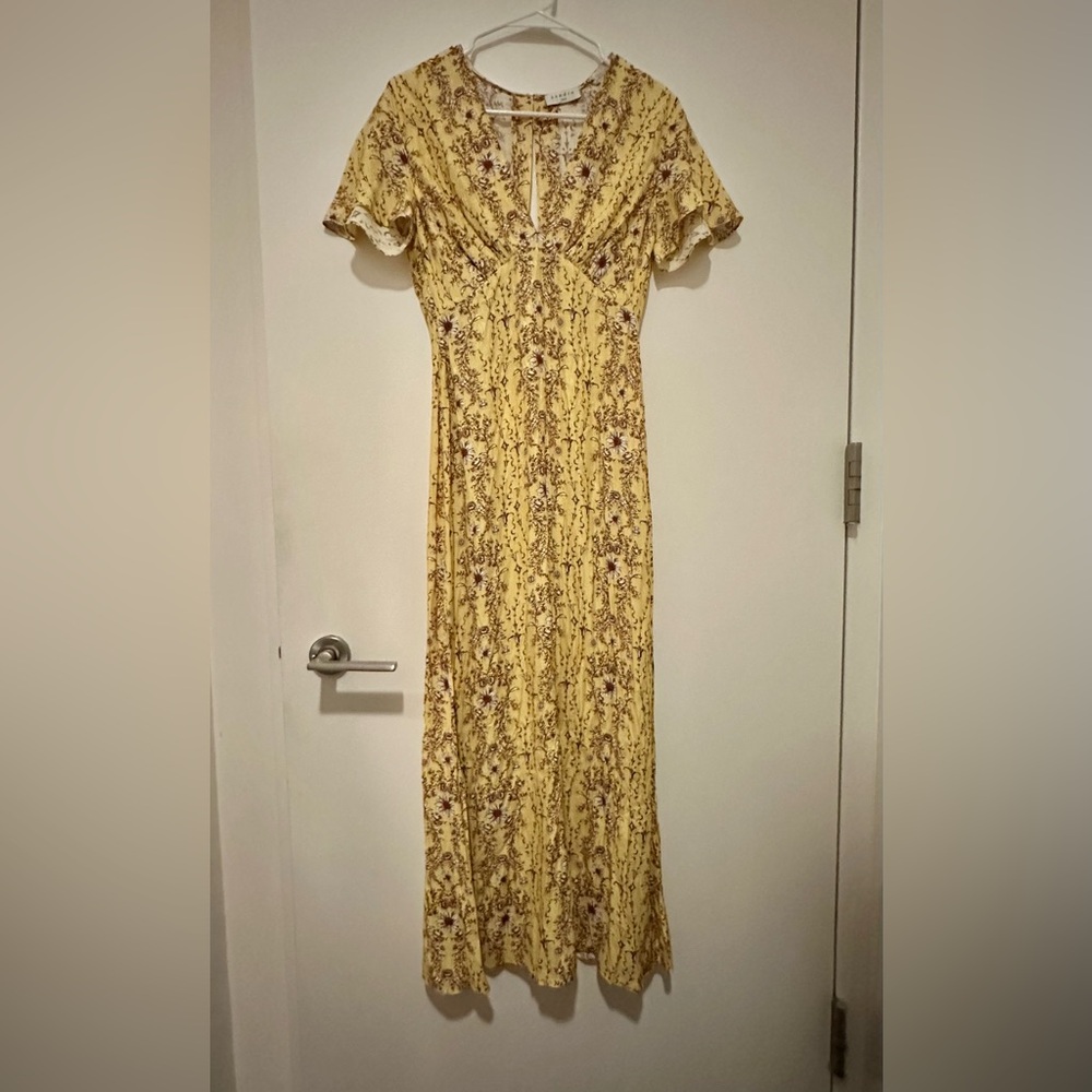NWT- Sandro Esther Floral Print Maxi Dress - Picture 4 of 17